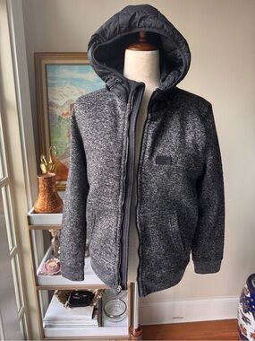 Abercrombie & Fitch Men's Full Zip Mixed Media sweater Jacket